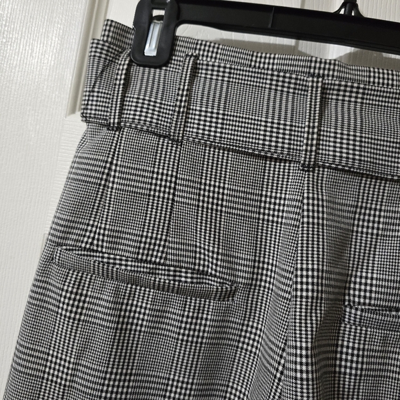 Zara TRF Pleated High Waist Belted Houndstooth Trouser Pants, Tapered Leg, EUC! - Picture 7 of 11
